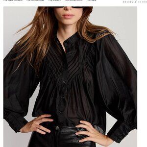 Tuckernuck The Shirt by Rochelle Behrens Denim Shiv Ruffled Shirt